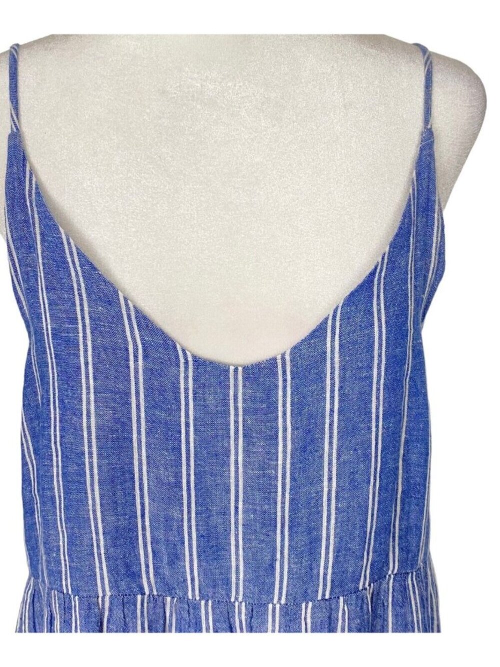 RAILS Women Mattie Mixed Blues Sleeveless Linen Blend Dress Sz S Blue Stripe 4-9 - Picture 4 of 11